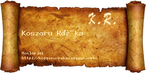 Koszoru Réka névjegykártya